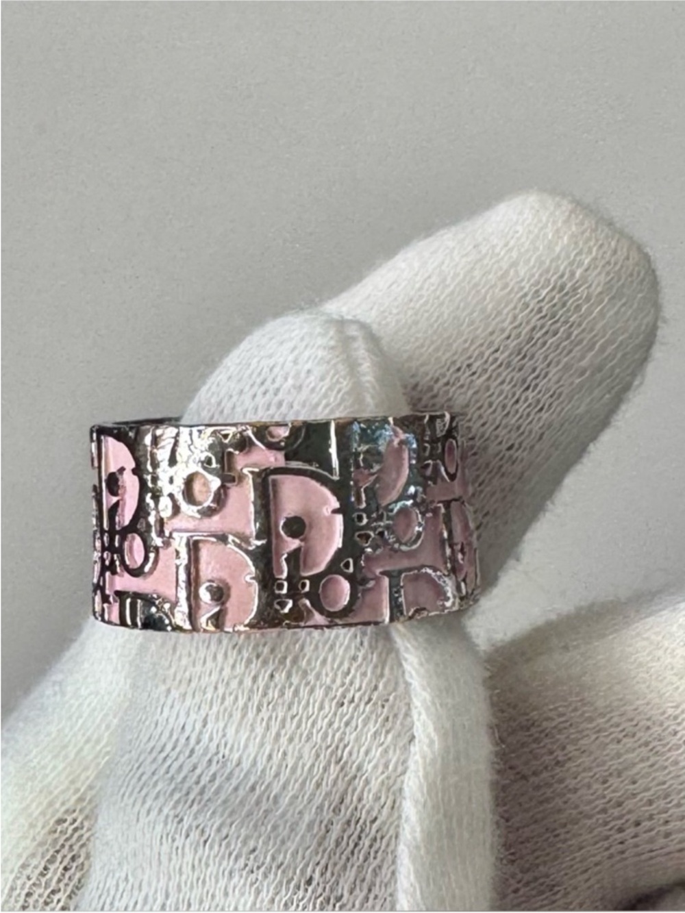 Dior Pink and Silver Trotter Band Ring size 6 w/COA - Picture 8 of 15